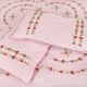 Pink Embrace  Double Cotton Red Petals Floral Design Bedsheet With Two Matching Pillow Covers