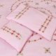 Baby Pink Cotton Double Pink Floral Petals  Designer Bedsheet With Two Pillow Covers