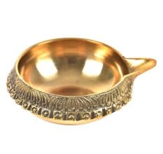 Hand Crafted Brass Kuber Diya 1.1 inch x 2.5 inch