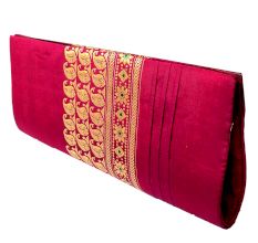 Pink Baluchari Pure Silk Clutch Bag