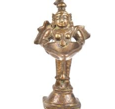 Brass Oil Lamp Lady Holding Diya In Her Hand