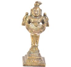Brass Lady Holding Oil Lamp Diya