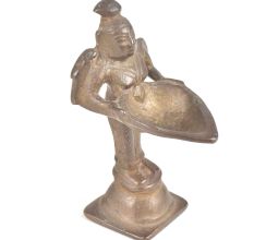 Brass Oil Lamp Diya Held By The Tribal Lady