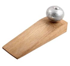Silver Round Ceramic Wooden Door Stopper