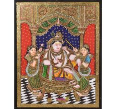 Darbar Krishna Tanjore Painting With Frame