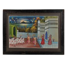 Vintage Painting Of Krishna Being Welcomed By The Gopis
