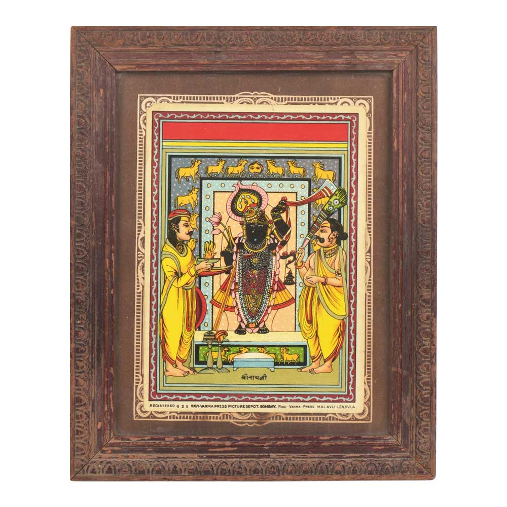 Hand Print Framed Shrinathji Painting Nathwadara