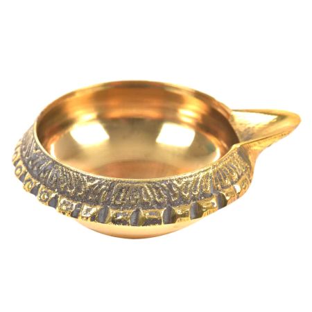 Hand Crafted Brass Kuber Diya 1 inch x 2.5 inch
