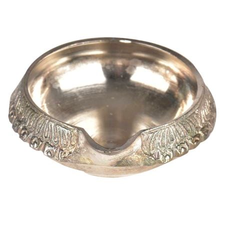 Traditional Silver Plated Brass Kuber Diya