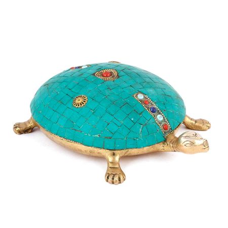 Brass Tortoise With Beautiful Stone Work