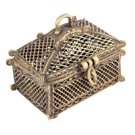 Bronze Rectangular Dhokra Art Jewellery Box