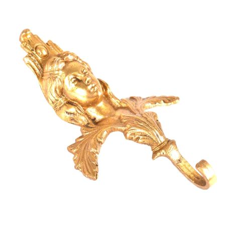 Brass English Lady Face Single Wall Hooks