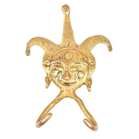 Brass Joker Face Wall Hook With 2 Hooks