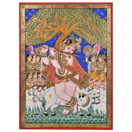 Murali Krishna Tanjore Painting With Frame