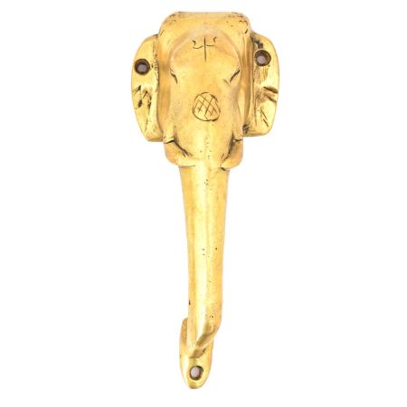 Brass Elephant Handle With A Trident Engraved