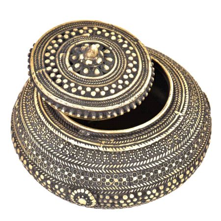 Bronze Circular Jewellery Box With Lid