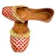 RED BROCADE GHUNGROO JUTTI
