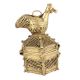 Bronze Dhokra Art Jewellery Box With A Handle On The Bird