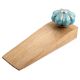 Light Blue Golden Leaf Big Melon Ceramic Wooden Door Stopper