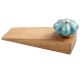 Light Blue Golden Leaf Big Melon Ceramic Wooden Door Stopper