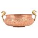 Copper Urli With Brass Peacock Handle With Fine Engraving