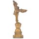 Brass Lady Holding A Diya In Her Hand And Is On A Raised Platform