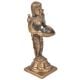 Lady Holding Diya In Her Hands And 2 Birds On Each Shoulder Bronze Figurine