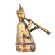 Bronze Nepalese Musician Sitting With A Gyaling