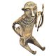 Bronze Tribal Art Huntsman Sitting Holding A Snake His Hand & Carrying Bow & Arrow On Shoulder