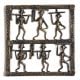 Bronze Tribal Wall Art Hanging 6 Men Holding Wood In Different Ways