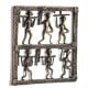Bronze Tribal Wall Art Hanging 6 Men Holding Wood In Different Ways