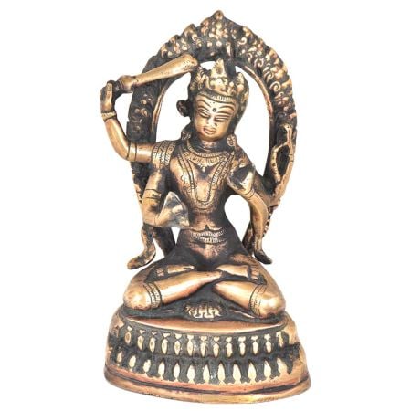 Tibetan Buddhist Manjusri Buddisattva Brass Buddha Statue