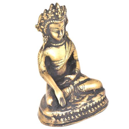 Brass Crowned Shakyamuni Buddha Statue