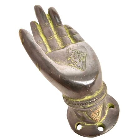 Brass Blessing Hands Of Lord Buddha Door Knob Handle