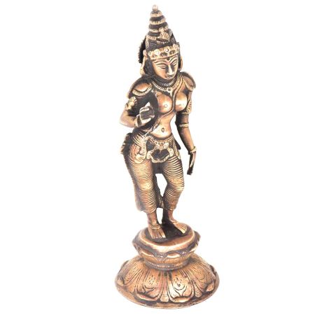 Standing Goddess Parvati Brass Statue