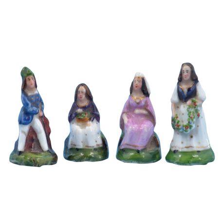 Vintage Porcelian Miniature Doll Female Figurines