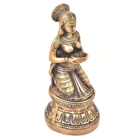 Brass Indian Dancer With Diya