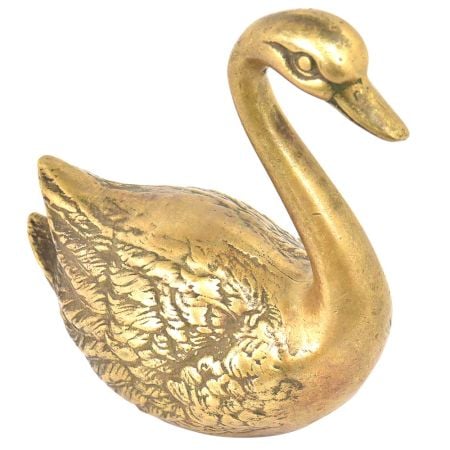Brass Vintage Swan With Fine Engravings