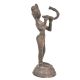 Bronze Tribal Lady Playing Tribal Trumpet