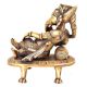 Brass Ganesh Statue Sitting On A Throne