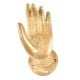 Brass  Buddhas Hand With Engraved Lotus Flower Door Pull