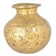 Brass Pot With Faded Engraving
