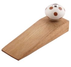 Brown Dotted Ceramic Floral Door Stopper