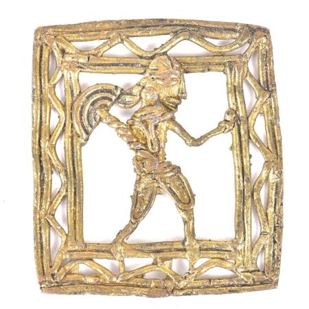 Brass Dhokra Wall Art Hanging Man Carrying An Axe