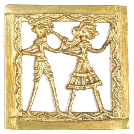 Brass Tribal Dokra Musician And  Dancer Wall Art