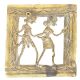 Brass Rustic Dhokra Wall Art Hanging Tribal Man & Woman Doing Daily Chore Activities