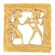 Brass Dhokra Wall Art Hanging Man Holding An Axe & Woman Walking Behind Him