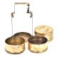 Brass Three Container Stacked Tiffin Box