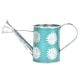 Blue Silver Flowers Engraved Watering Metal  Can