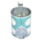 Blue Silver Flowers Engraved Watering Metal  Can